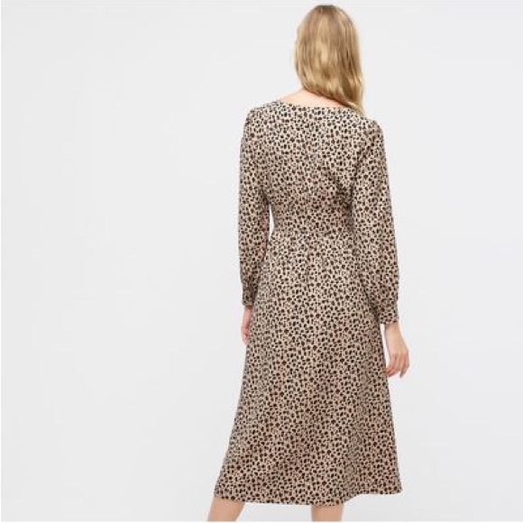 J. Crew Leopard Print Midi Dress with Pockets - Picture 3 of 6